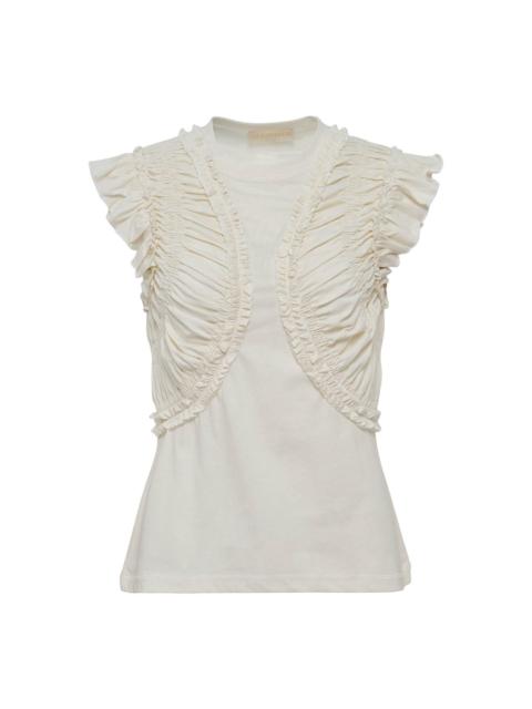 ULLA JOHNSON Val Sleeveless Ruffled Top