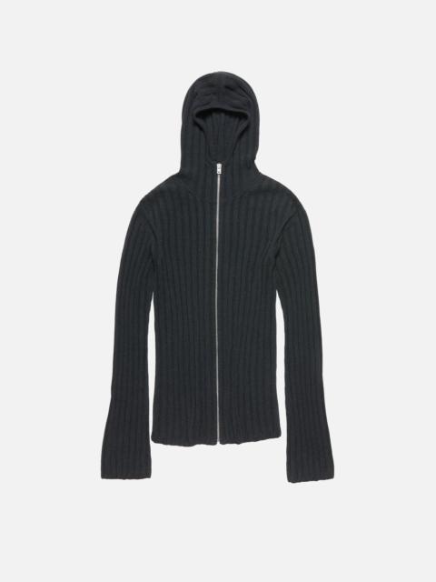 Acne Studios Zip-up hooded cardigan - Dark Grey Melange