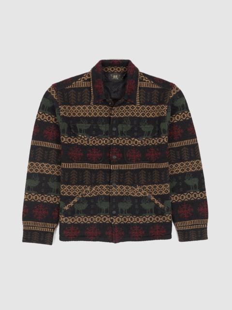RRL by Ralph Lauren Double RL Jacquard Knit Overshirt Jumper w/ Pockets
