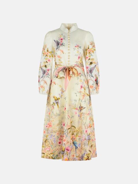 Zimmermann 'REBELLION' CREAM LINEN LONG DRESS