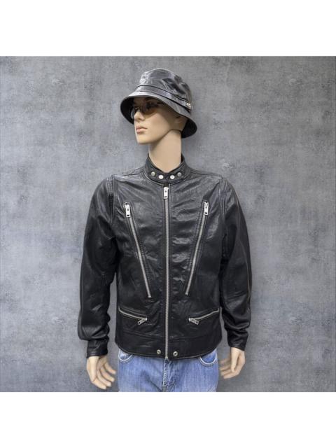Diesel 🔥FYE💥Diesel “Silence/Noise” Moto Leather Jacket Rare