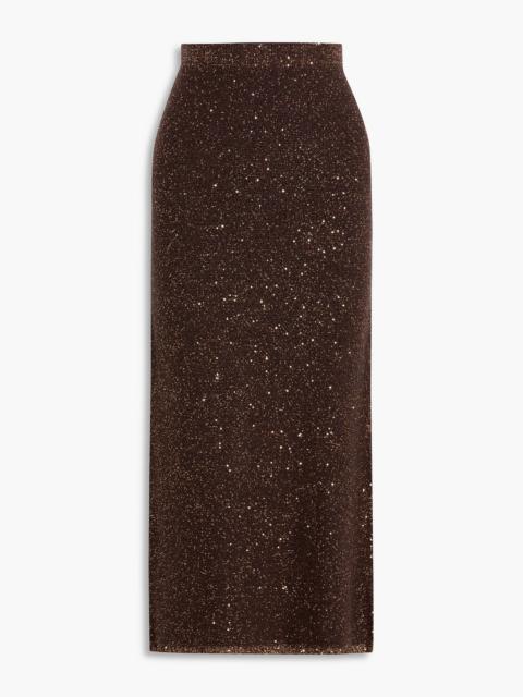 Altuzarra Sequin-embellished knitted midi skirt