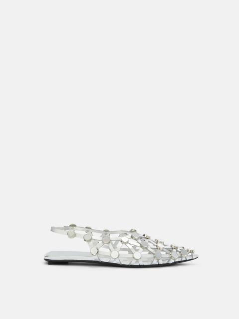 THE ATTICO ''GRID'' SILVER BALLERINA