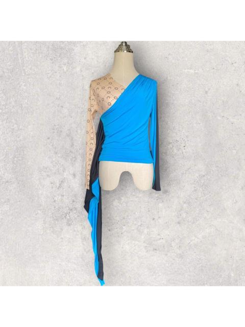 Marine Serre SS20 White Label Drape Blouse