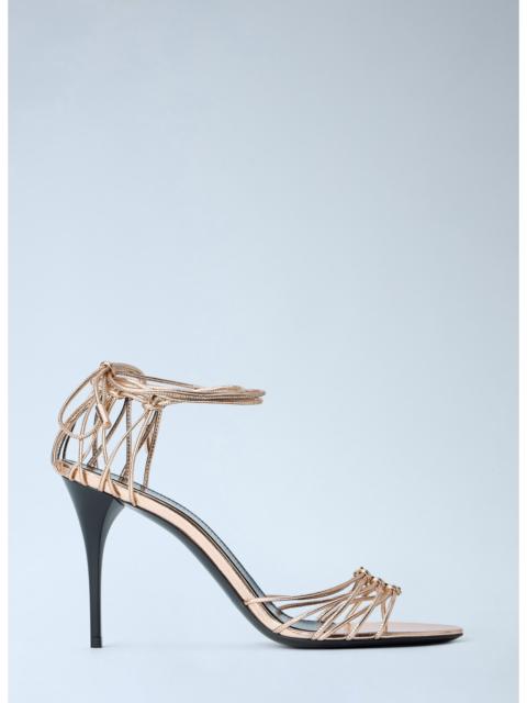 SAINT LAURENT Saint Laurent Women Babylone Stiletto Sandals In Metallic Leather