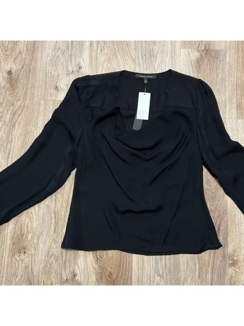 Other Designers Cynthia Steffe Black Silk Draped Blouse