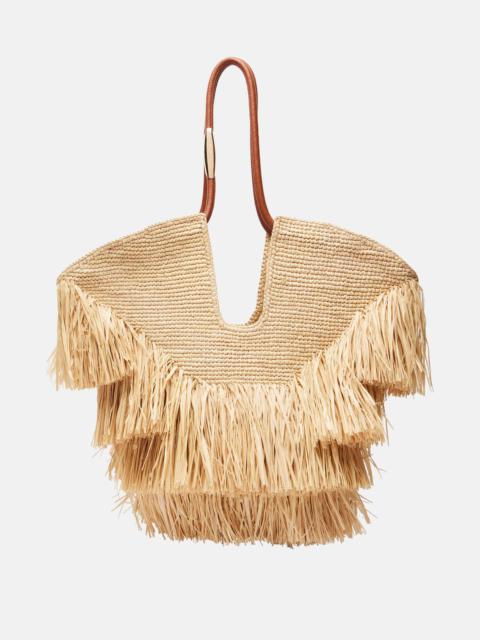 Zimmermann Goldentime Medium raffia tote bag