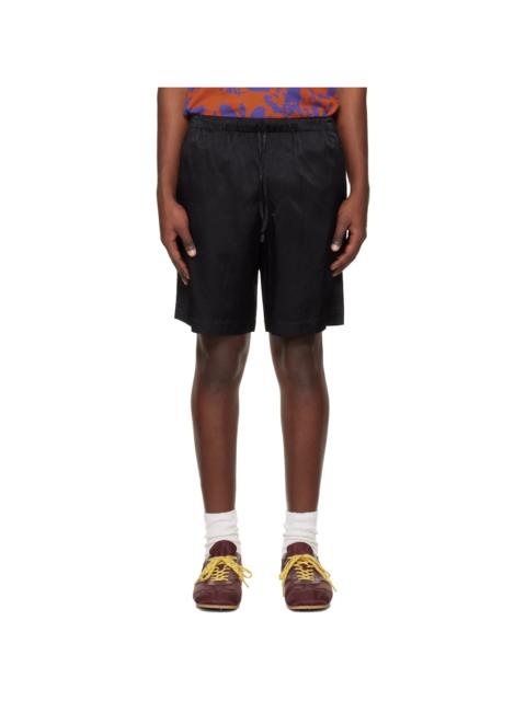 Dries Van Noten Black Viscose Cotton Shorts