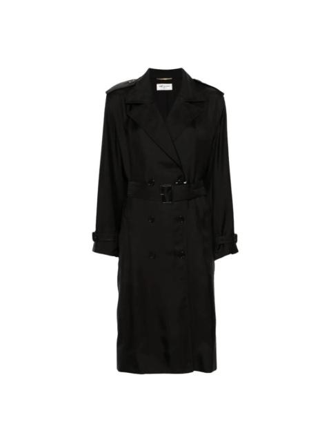 SAINT LAURENT Saint Laurent Silk Trench Coat, Brand Size 40 ( US Size 8 )