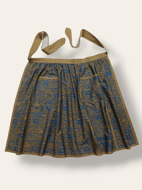 Archival Clothing - Rare Vintage Yves Saint Laurent Gold Blue Artifact Art Apron