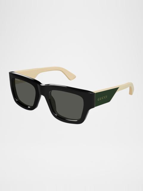 Men's Gg1668sm Acetate Rectangle Sunglasses