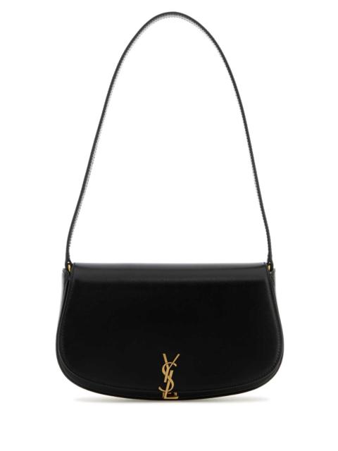 SAINT LAURENT Saint Laurent Women Black Leather Demi Lune Shoulder Bag