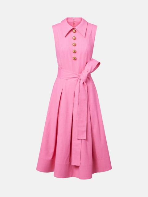 CAROLINA HERRERA Belted twill midi dress