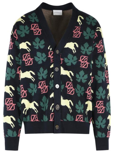 Drôle de Monsieur Drole De Monsieur HORSE Monogram Navy Cardigan
