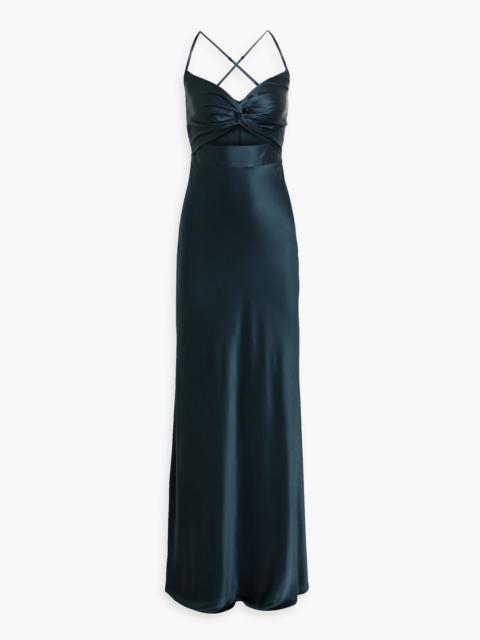 Other Designers Twisted cutout silk-satin gown