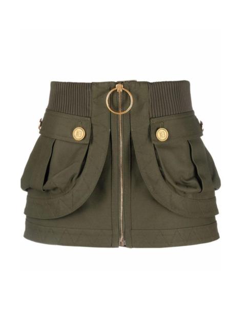 Balmain Patch-pockets Mini Denim Skirt
