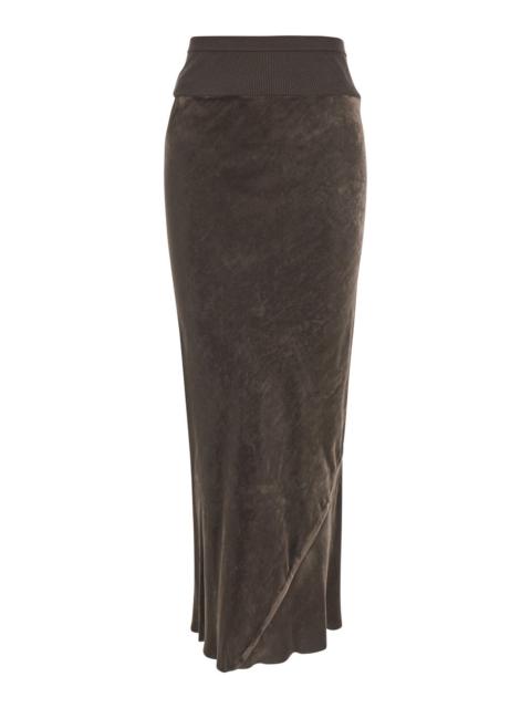Rick Owens Rick Owens Women Brown Skirt With Elasticated Waistband And Flared Hem In Chenille Woman