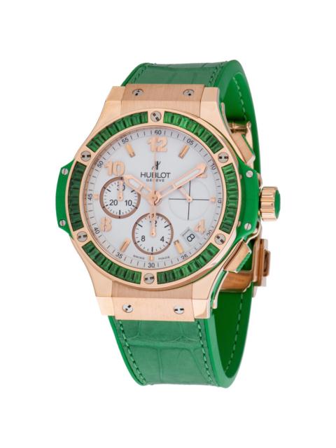 Hublot Hublot Big Bang Gold Tutti Frutti White Dial Alligator and Rubber Green Females Watch 341.PG.2010.LR