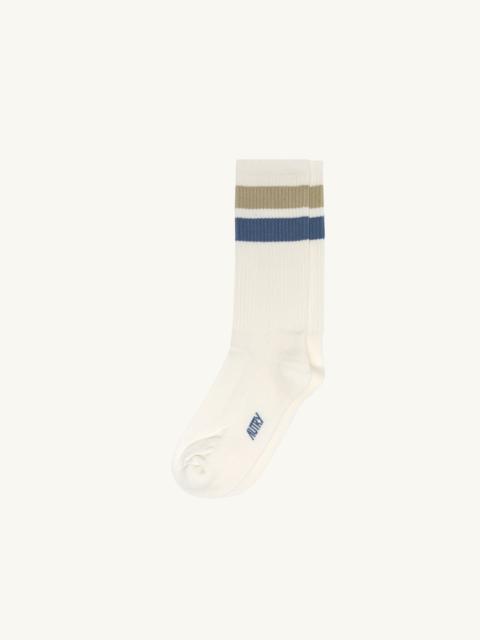 AUTRY UNISEX STRIPED JACQUARD LOGO SOCKS