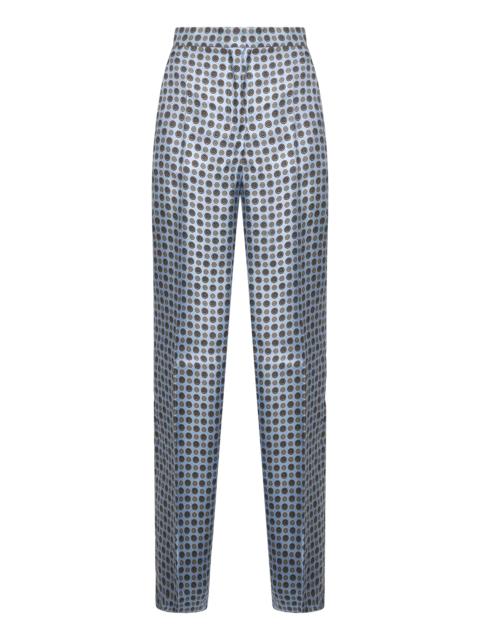 Other Designers Max Mara Studio Women Light Blue Printed Twill Fauna Straight Trousers