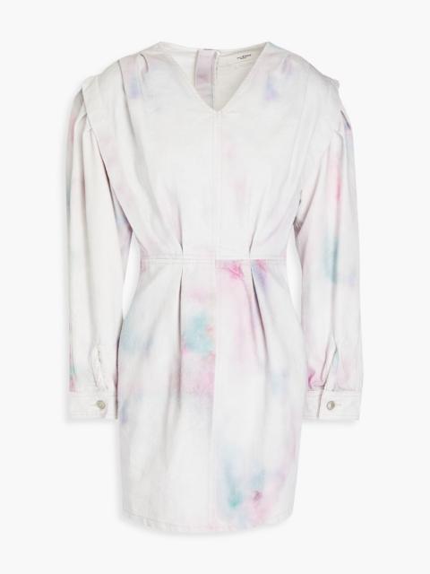 Isabel Marant Étoile Lacanau pleated tie-dyed denim mini dress