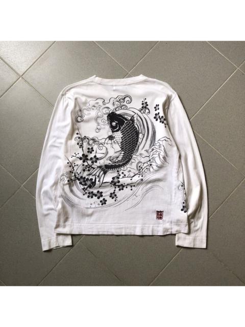 Other Designers Japanese Brand - KARAKURI Koi Fish Sukajan Style Longsleeve Shirt