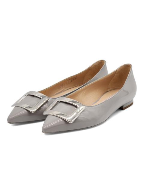 Roger Vivier Gommettine Ball Leather Ballet Flats in Gray $750