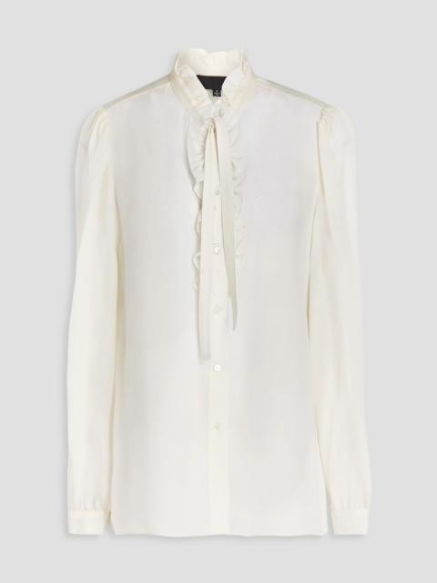 NILI LOTAN Pussy-bow ruffle-trimmed silk-chiffon shirt