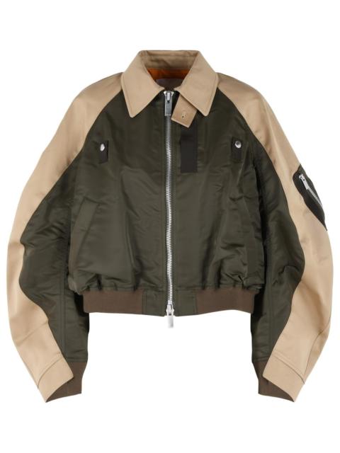 sacai Sacai 'Chino' Green And Beige Nylon Jacket Women