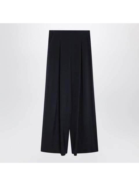 Max Mara Max Mara Navy Silk-Blend Trousers Women