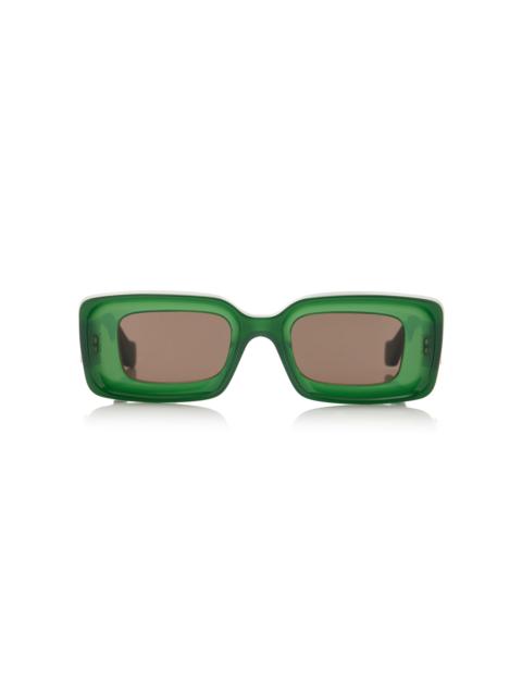 Anagram Square-Frame Acetate Sunglasses green