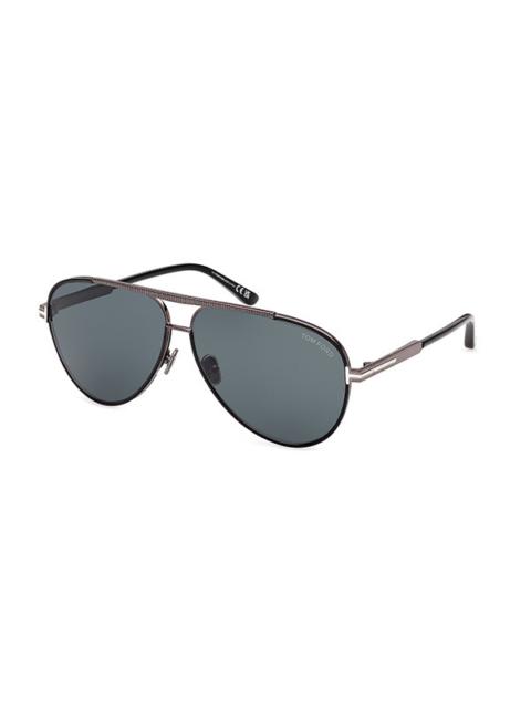 TOM FORD Tom Ford Blue Pilot Men's Sunglasses FT1340 01V 63