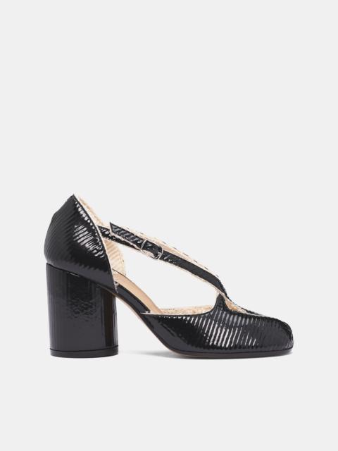 Maison Margiela Black Leather Tabi Strappy Heels