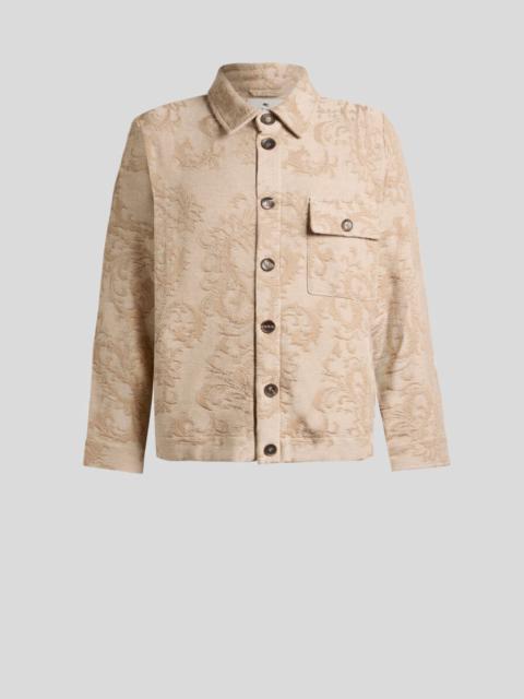 Etro KNIT COTTON SHACKET WITH LEAFY MOTIF