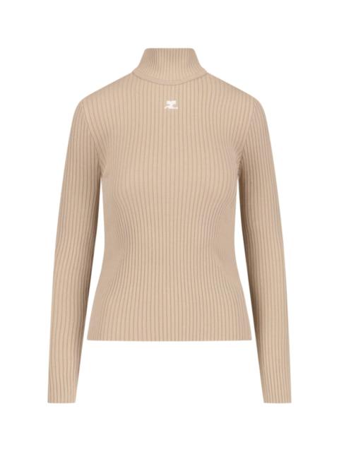 courrèges LOGO TURTLENECK SWEATER