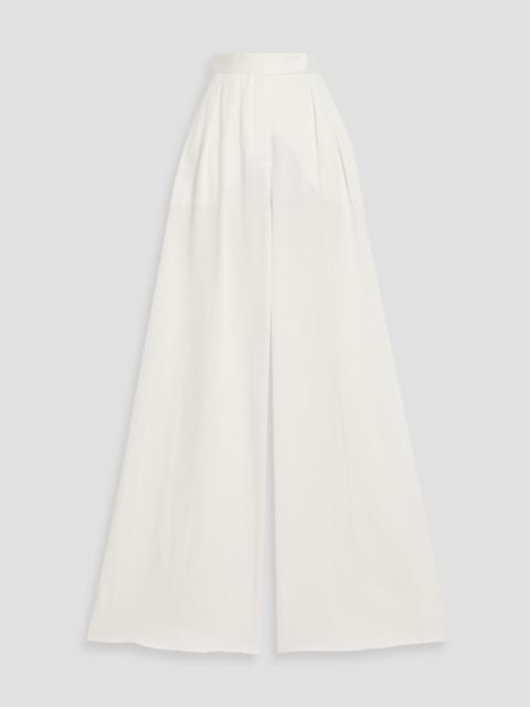 Max Mara Chenzia pleated cotton-jacquard wide-leg pants
