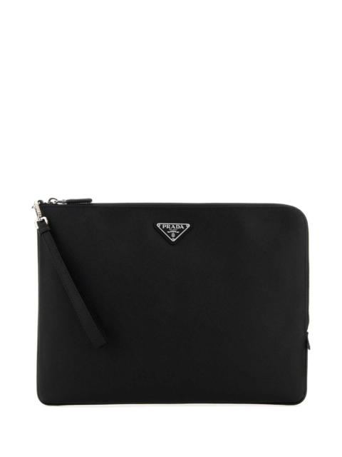 Prada Prada Men Black Leather Clutch