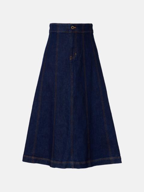 VERONICA BEARD Alix denim midi skirt
