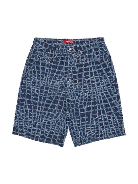 Supreme Supreme Frayed Croc Baggy Denim Short 'Indigo'