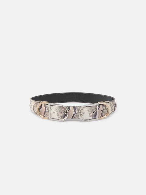 PINKO BELT WITH PYTHON PRINT AND METAL LOOPS, 4 CM