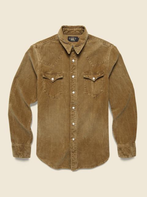 RRL by Ralph Lauren Slim Fit Corduroy Western Shirt - Tan