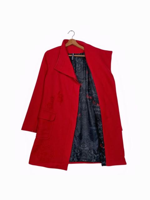 Other Designers Desigual Red Flower Coat