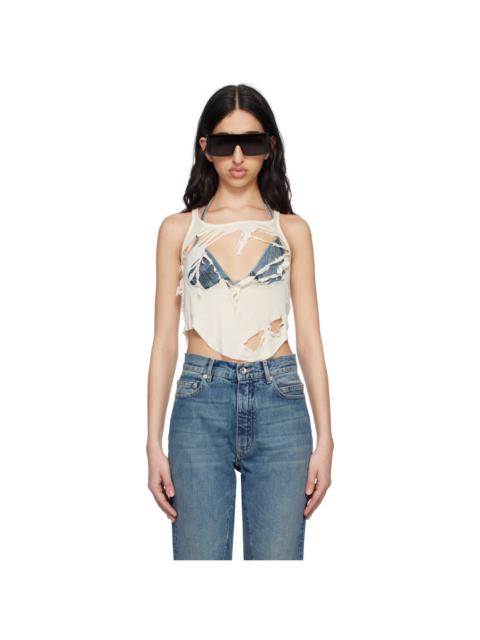 Rick Owens DRKSHDW Off-White Hollywood Basic Cropped Tank Top