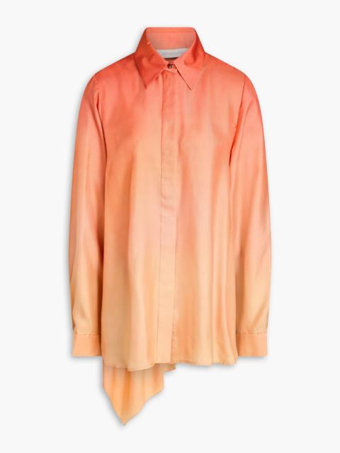 Zimmermann Asymmetric dégradé silk-twill shirt