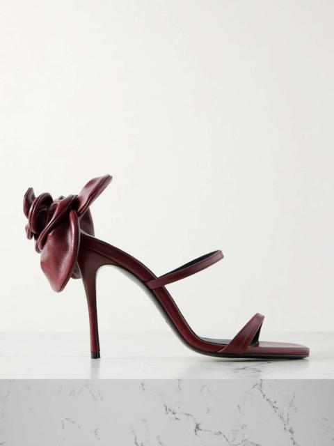Appliquéd leather sandals Burgundy