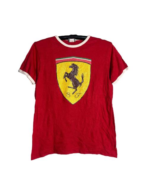 Other Designers Fila - 🔥RARE🔥Vintage Ferrari Spell Out Logo RInger T-shirt