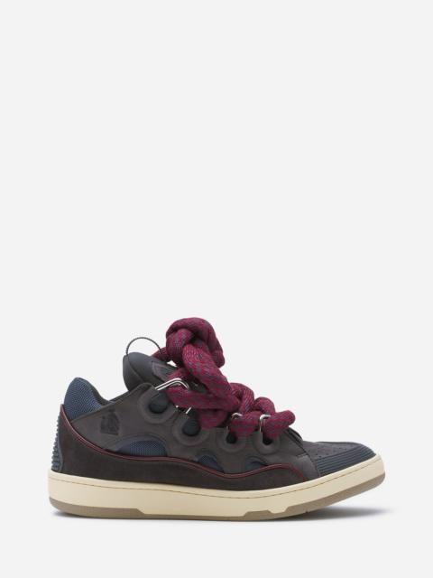 Lanvin CURB SNEAKERS IN LEATHER WITH SNAKE LACES