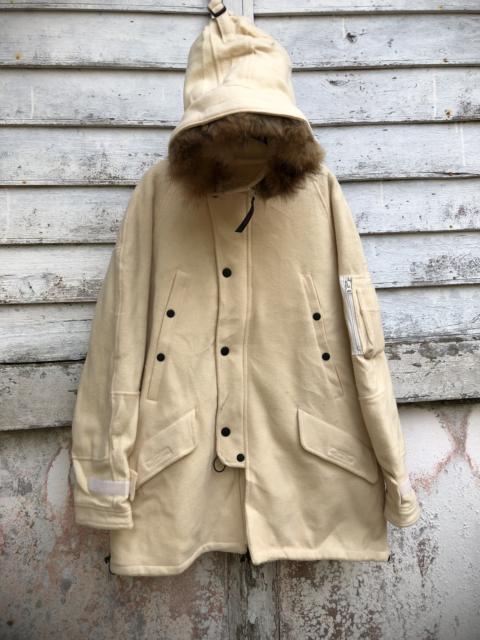 Other Designers Military - PPFM MILITARY ARTIC DESIGN HOODED WOOL PARKAS MINK LINING