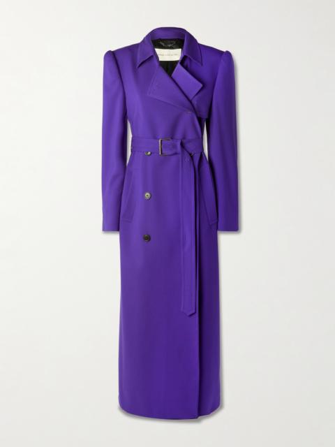 Dries Van Noten Double-breasted Belted Wool-blend Coat