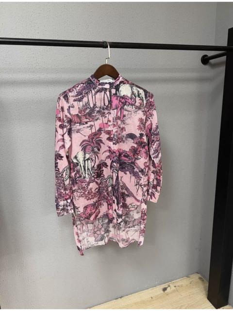 Dior Dior Pink Toile de Jouy Voyage Cotton Long Sleeve Blouse